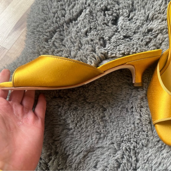 New With Dust Bag Doen Callie Mule in Marigold Satin Size 35 - Picture 4 of 15
